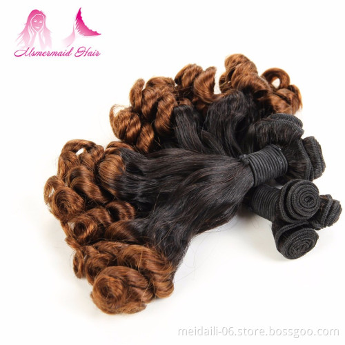 Human Hair Brazilian Wholesale Fumi Style Weave Bundles, 2 Ton Color Ombre Hair Extension Bundles